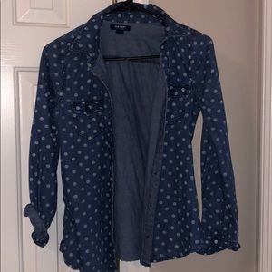 Old navy polka dot denim top size XS